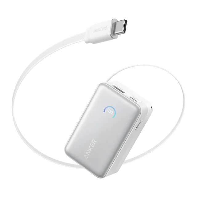 Anker Nano Power Bank (10.000 mAh, 45W, cavo USB-C retrattile)