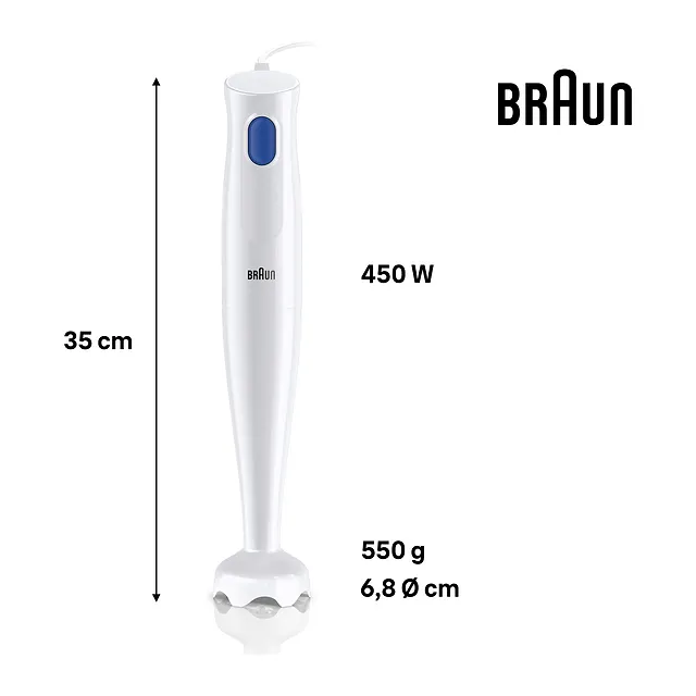 Braun Frullatore a immersione MultiQuick 1 0,6 L MQ 10.001P WH, vista 6