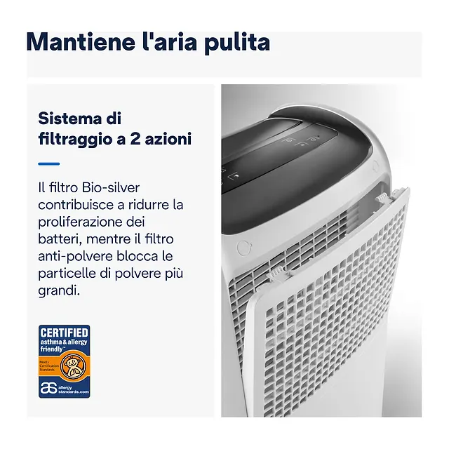 De'Longhi Deumidificatore 25 L/24h DDSX225, vista 3