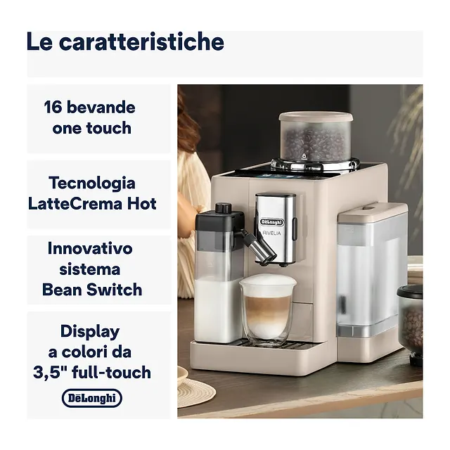 De'Longhi Rivelia 16 bevande EXAM440.55 Sand Beige, vista 3