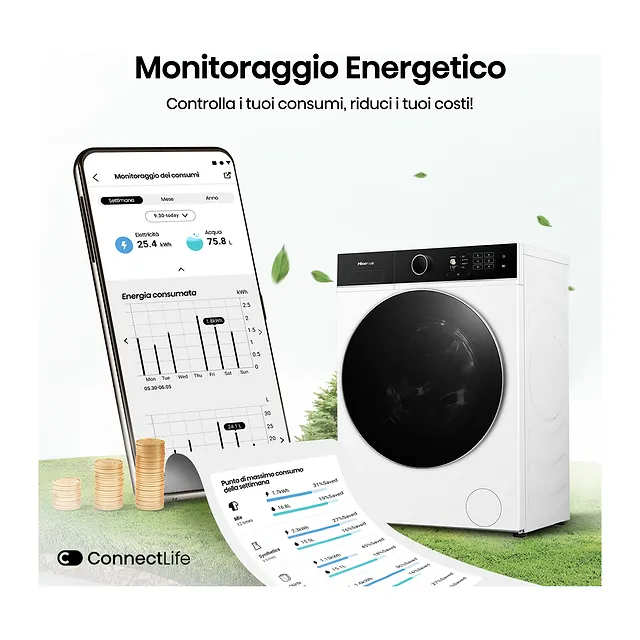 Hisense Lavasciuga 8/5 kg WD5I8043BWF, vista 5