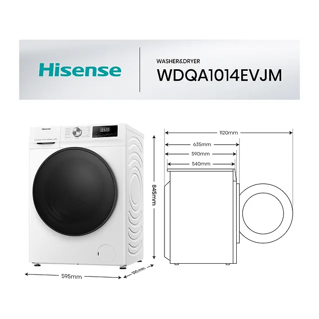 Hisense Lavasciuga 10/6 kg WDQA1014EVJM, vista 2