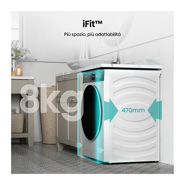 Hisense Lavatrice 8 kg WF5I8043BWF, vista 6