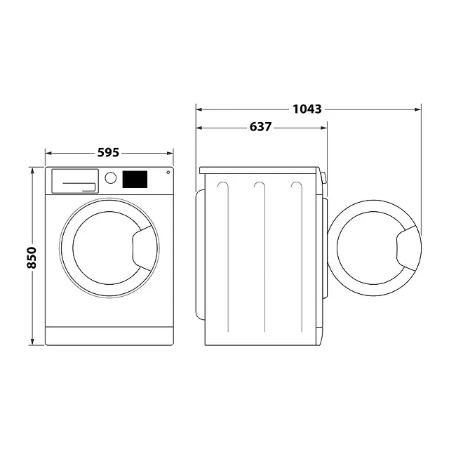 Hotpoint Lavatrice 9 kg NF97WK IT, vista 6