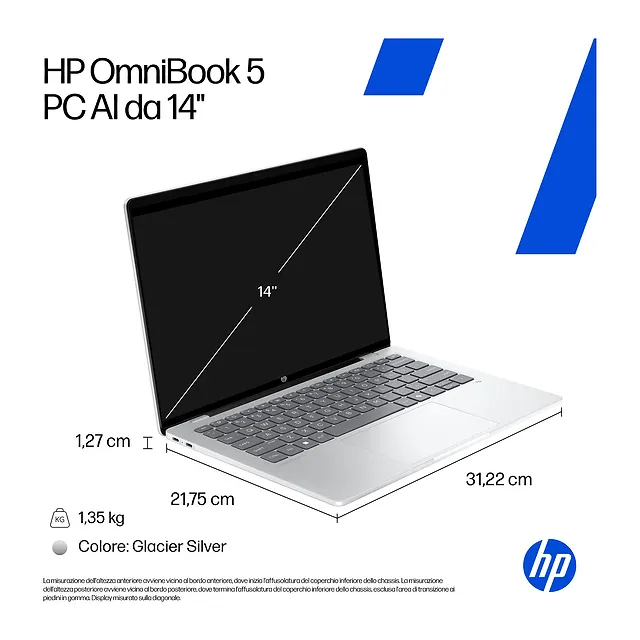 HP OmniBook 5 14 Snapdragon X, vista 6