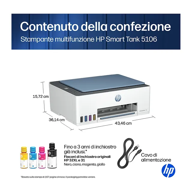 HP Smart Tank 5106, vista 5