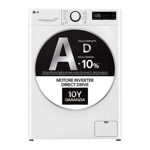 LG Lavasciuga AI DD Serie R5 10/6 kg D4R5010TSWS, vista 2