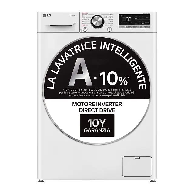 LG Lavatrice AI DD 9 kg F4R7009TSWB, vista 2