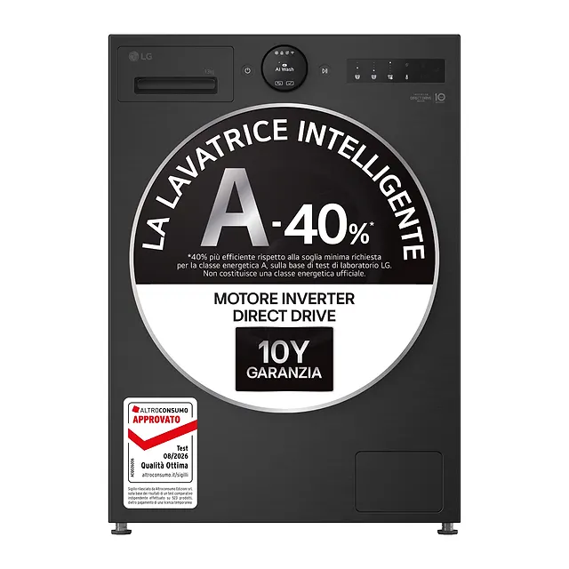 LG Lavatrice 13 kg F4X7013TBB, vista 2
