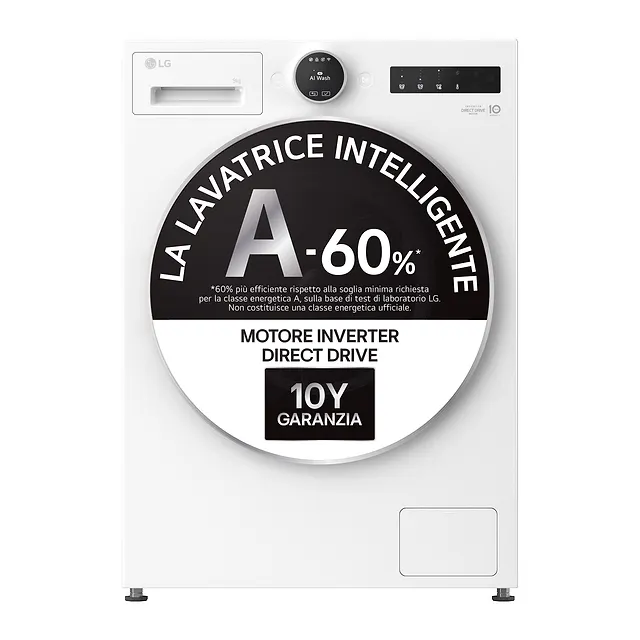 LG Lavatrice 9 kg F4X9009TWCE, vista 2