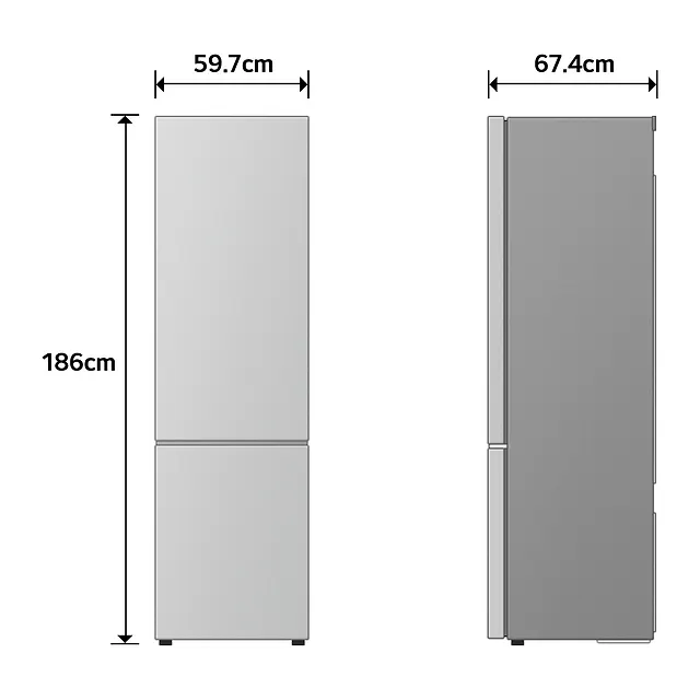 LG Frigorifero combinato Fit & Max 333 L GBBS514CPY, vista 4