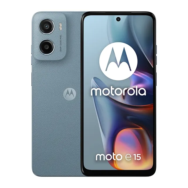 Motorola moto e15 Misty Blue, vista 2