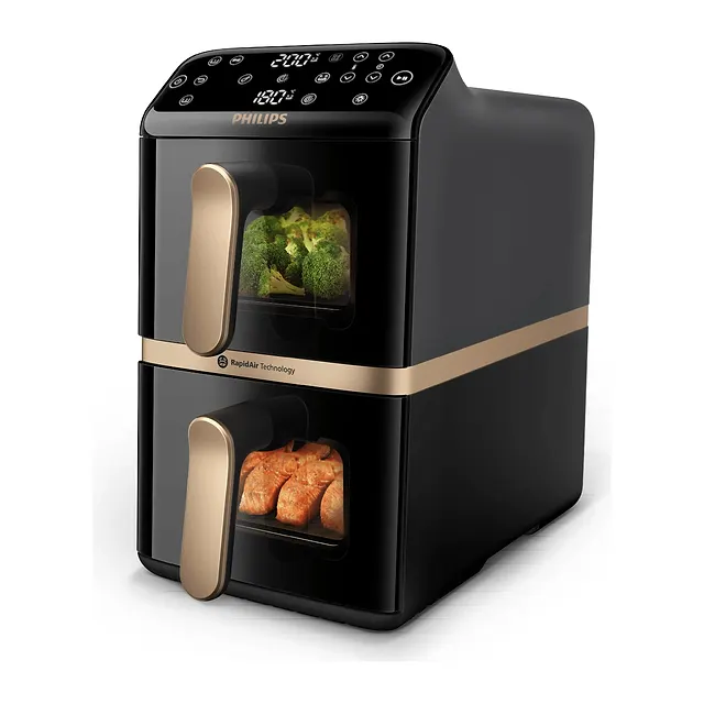 Philips Airfryer Serie 4000 doppio cestello verticale NA462/70, vista 6
