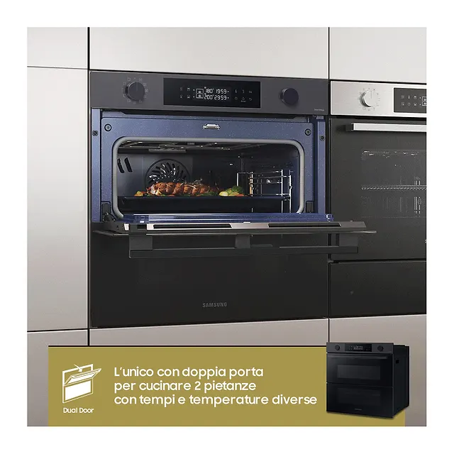 Samsung Forno da incasso Dual Cook Flex Serie 4 76 L NV7B4540VBB, vista 5