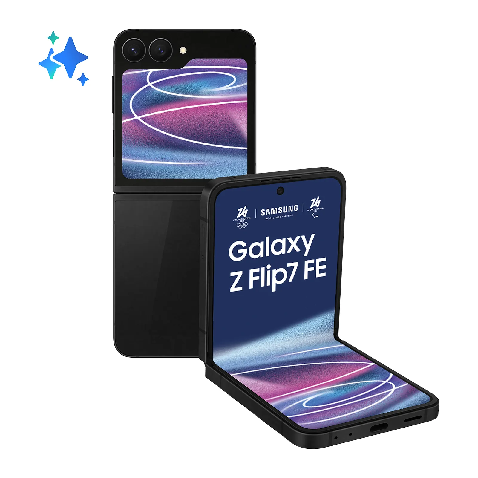 Samsung Galaxy Z Flip7 FE Black, vista 2