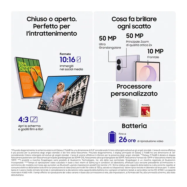 Samsung Galaxy Z Fold8 Graphite, vista 3
