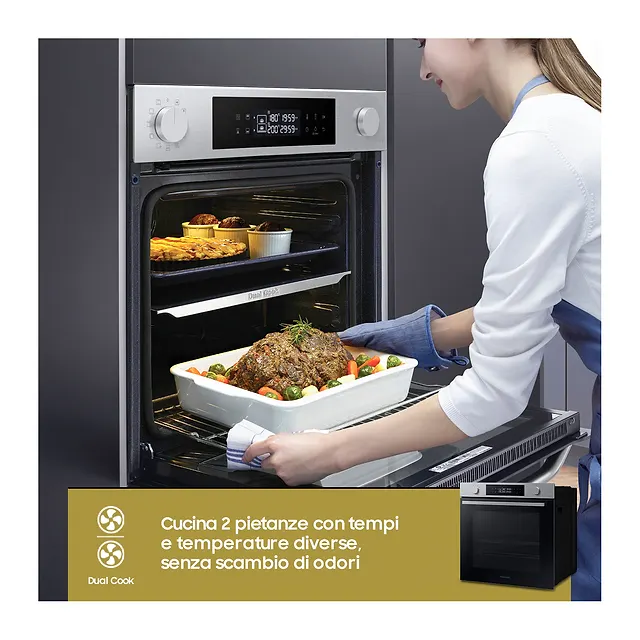 Samsung Forno da incasso 76 L NV7B44403BS, vista 5
