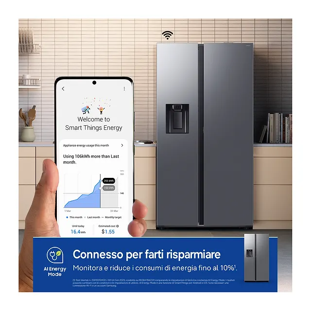 Samsung Frigorifero side-by-side Serie 8 634 L RS80F67KCTEF, vista 5