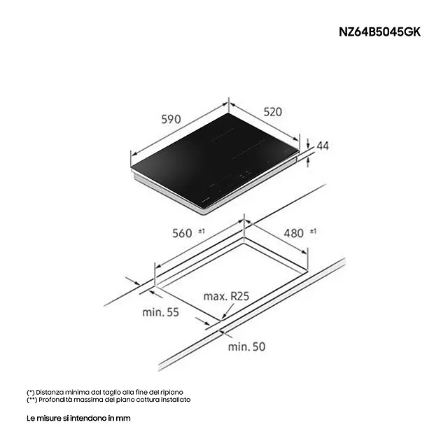 Samsung Piano cottura a induzione Slim Fit Flex Zone 60 cm NZ64B5045GK, vista 4