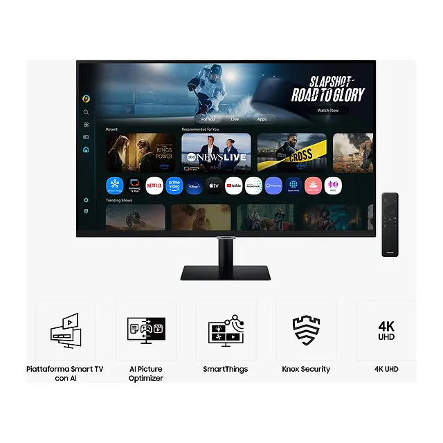 Samsung Smart Monitor M7 M70F 32" UHD, vista 4