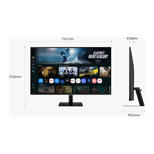 Samsung Smart Monitor M7 M70F 32" UHD, vista 5