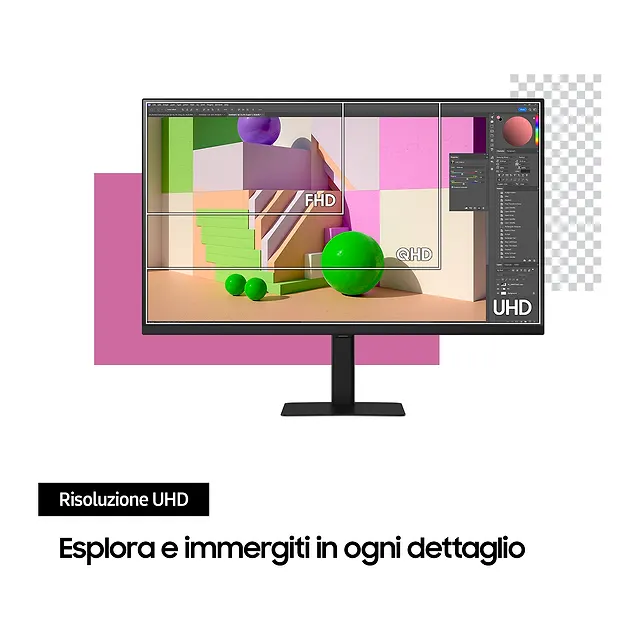 Samsung ViewFinity S7 S70D 27" 4K, vista 2