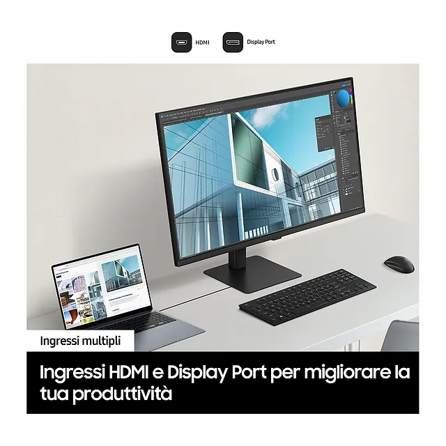 Samsung ViewFinity S7 S70D 27" 4K, vista 4