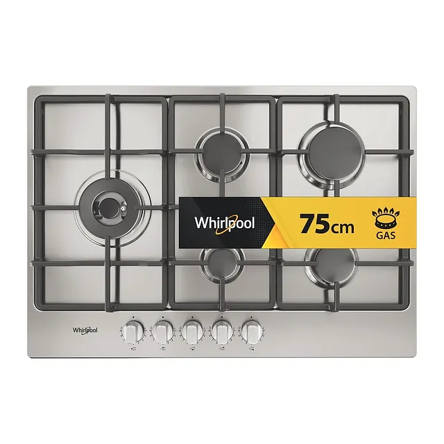 Whirlpool Piano cottura a gas 73 cm TGML 761 IX R, vista 2