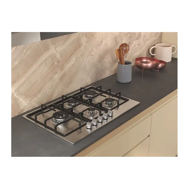 Whirlpool Piano cottura a gas 73 cm TGML 761 IX R, vista 3